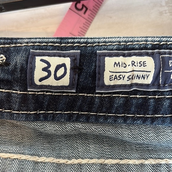 Miss Me Blue Skinny Jeans with Modern Distressing - Picture 3 of 4